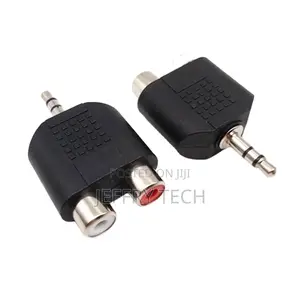 3.5mm Male Plug to 2 RCA Female Socket White Left Channel Re