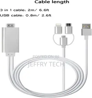 3 in 1 HDTV Adapter Cable, Phone to HDTV Cable Digital Audio