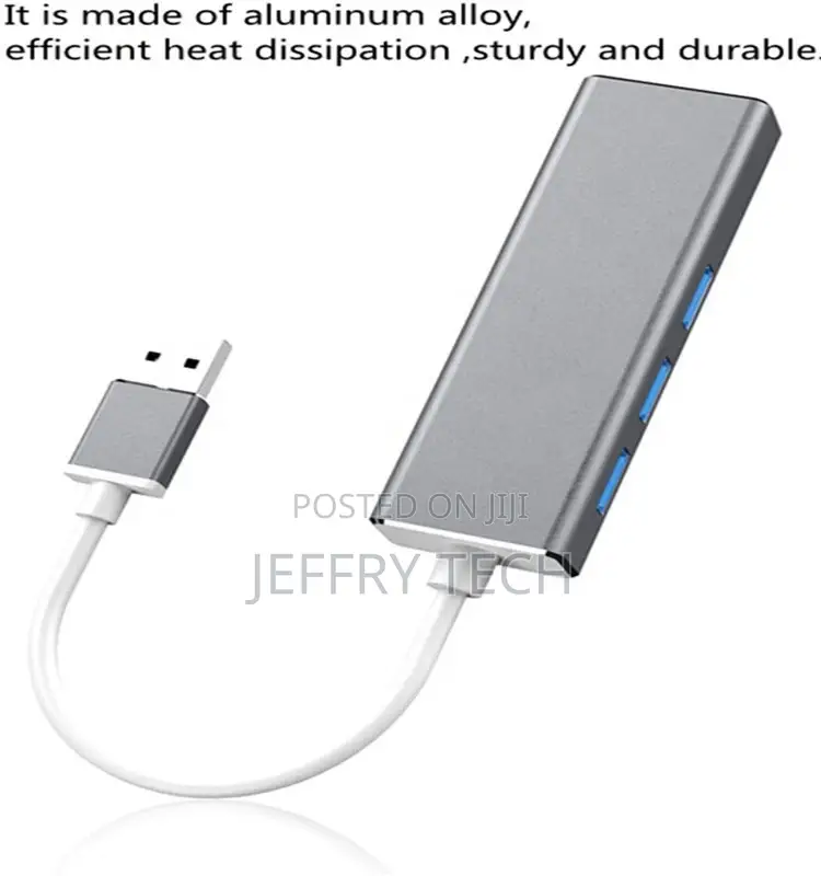 USB 3.0 Hub With RJ45 Gigabit Ethernet LAN Adapter, 10/100/1