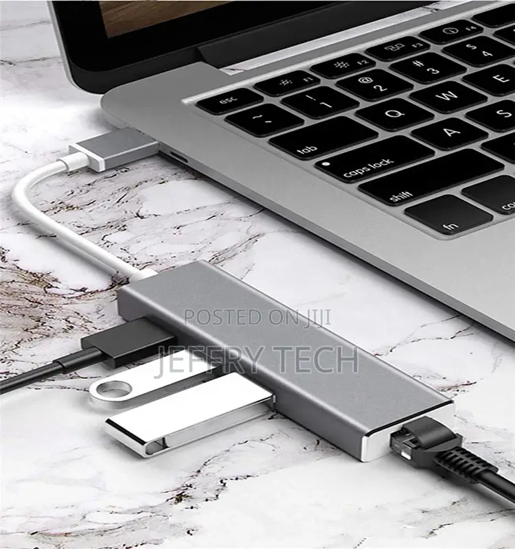 USB 3.0 Hub With RJ45 Gigabit Ethernet LAN Adapter, 10/100/1