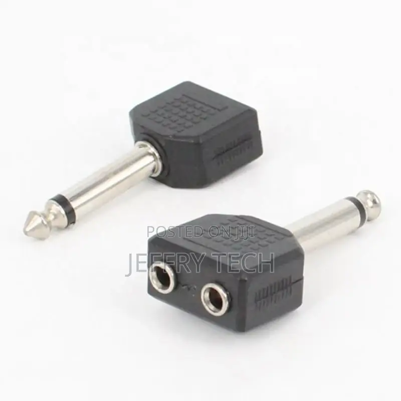 1/4 Inch 6.35mm Mono Plug Male to Dual 3.5mm 1/8 Inch Female