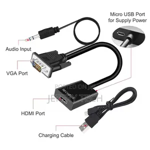 Output 1080P HD Audio VGA to HDMI TV Video Cable Converter A
