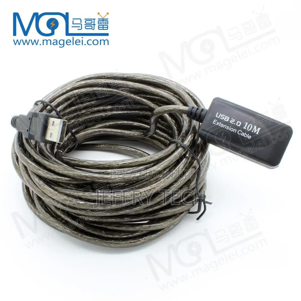 Usb 2.0 Bare Copper Extend Male to Female Transparent 10m
