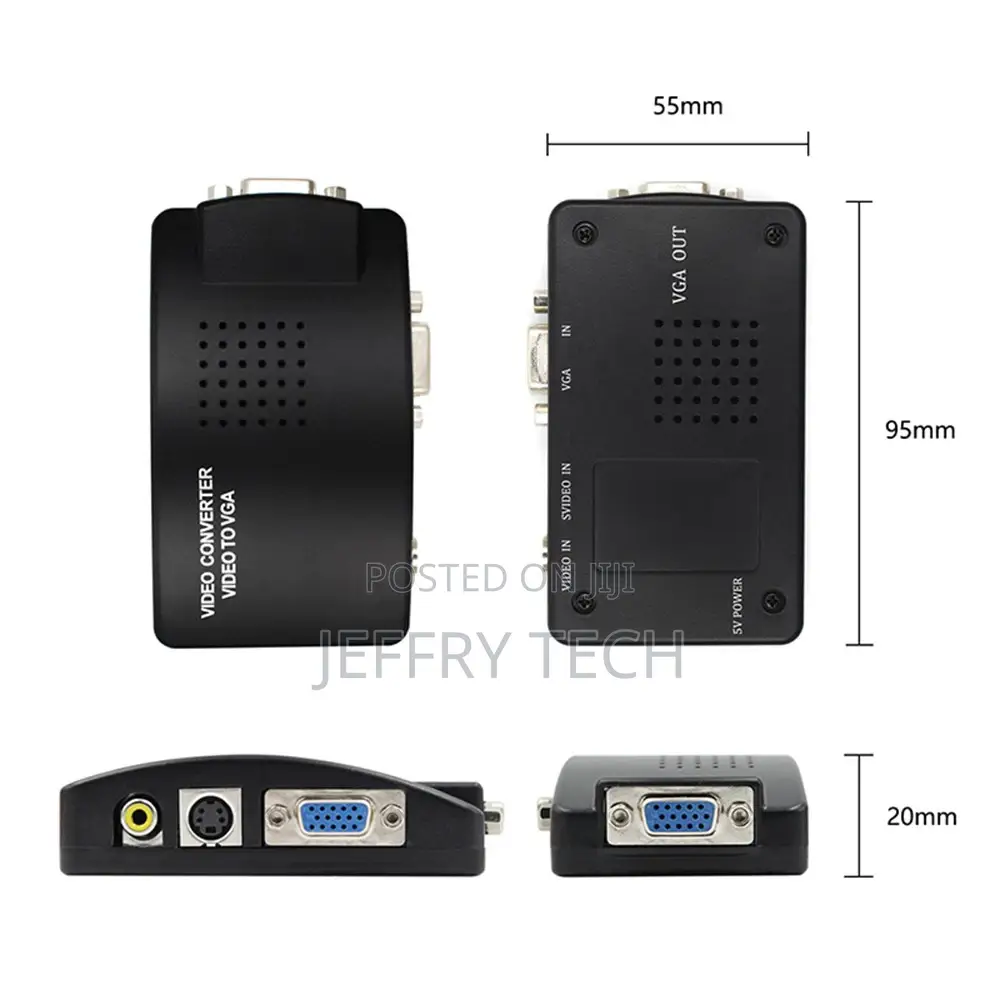 AV to VGA Adapter RCA VGA Video Converter PC Laptop Video TV