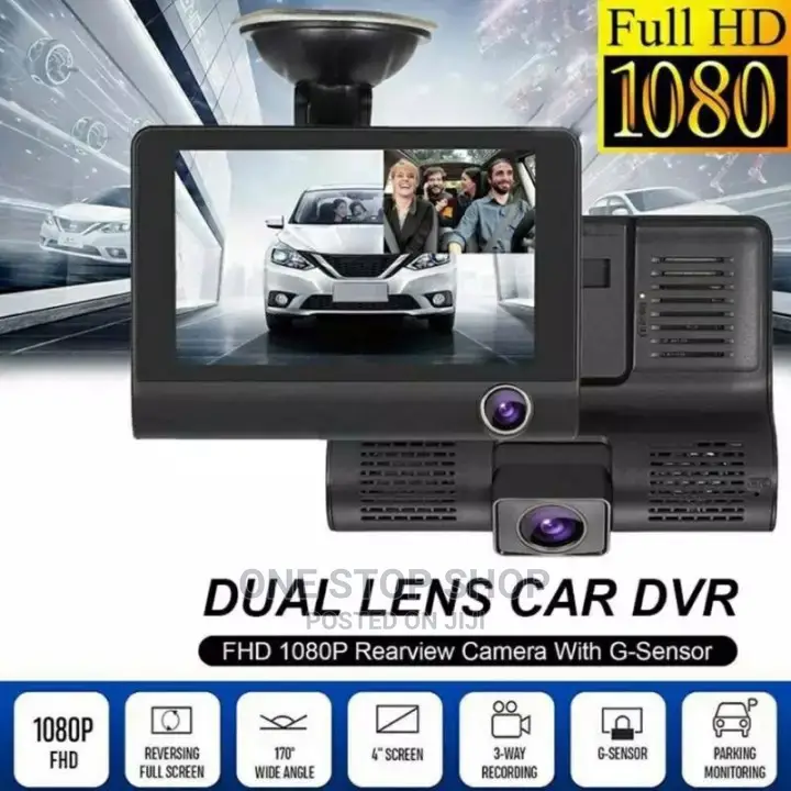 4" HD 1080P 170° 3 Lens Car DVR Dash Cam