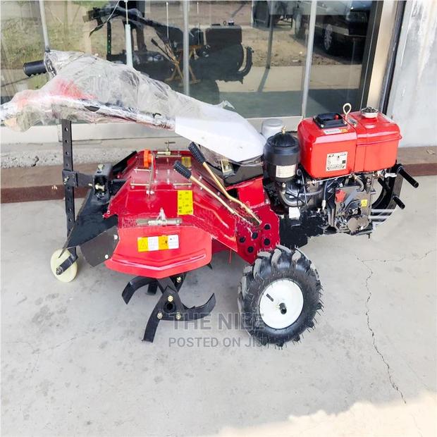 Machine Walking Tractor Plowing Land