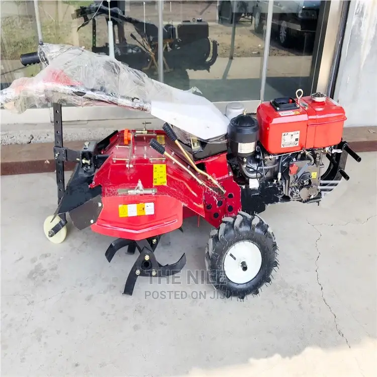 Machine Walking Tractor Plowing Land