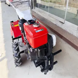 Machine Walking Tractor Plowing Land