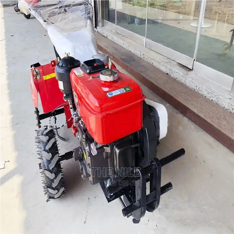 Machine Walking Tractor Plowing Land