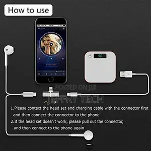 Boost 2 in 1 Adapter Splitter Audio Charge, Dual Port Splitt