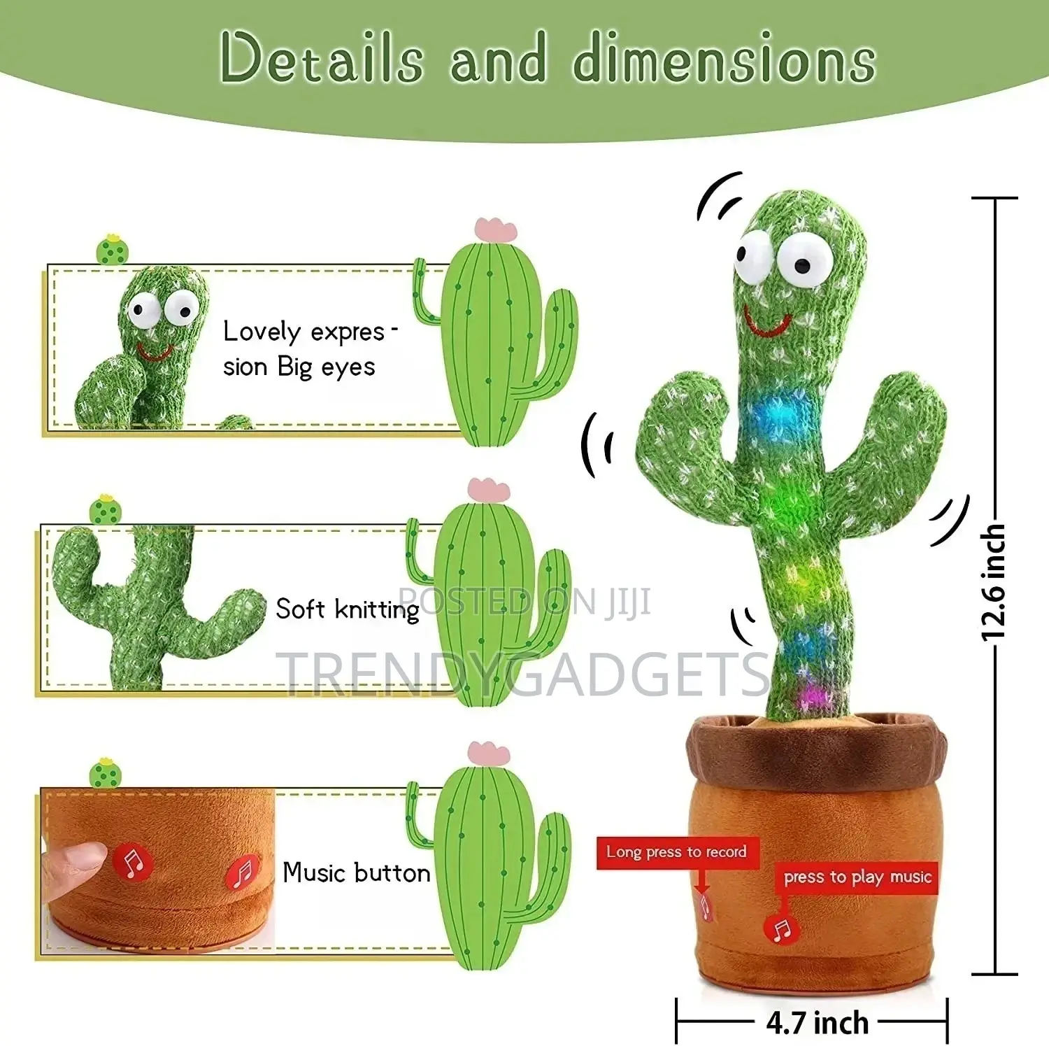 Amazing Electric Dancing Singing Cactus Toy
