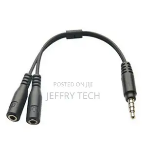 3.5mm Stereo Audio Male to 2 Female Headphone Mic Y Splitter