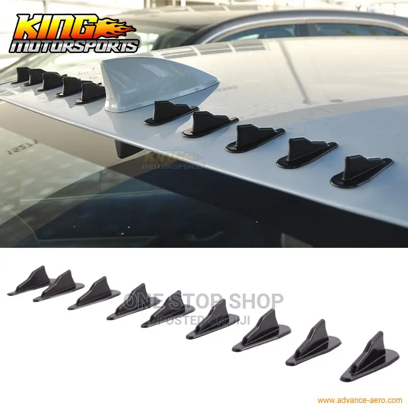 10pcs Universal Evo Stylr Abs Roof Shark Fin Spoiker Wingkit