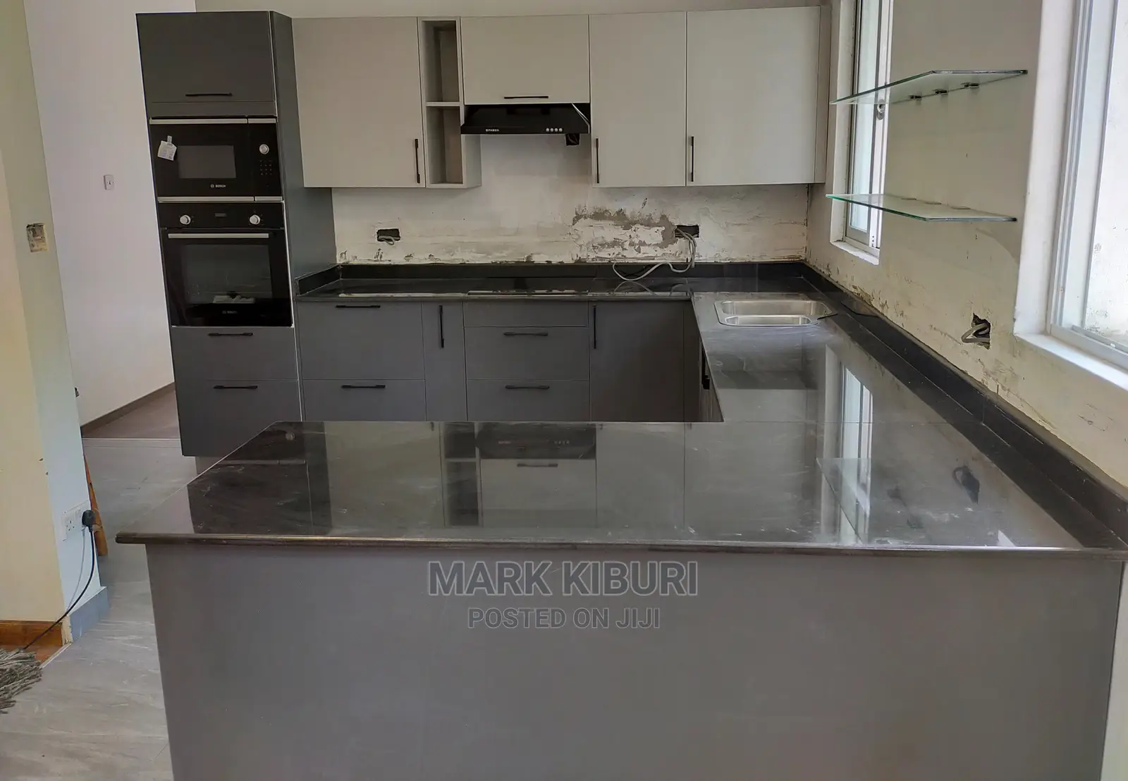 2450x630mm Black Granite