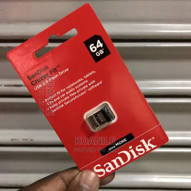 Sandisk 64gb Cruzer Fit 2.0 Flash Disk Authentic