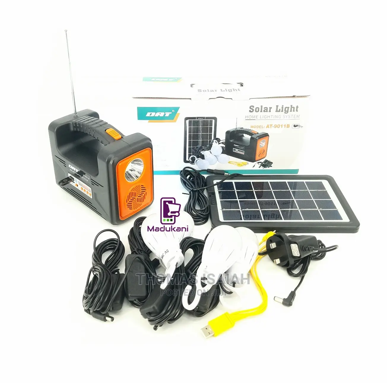 DAT AT9011B Solar Home Lighting System With Bluetooth Radio
