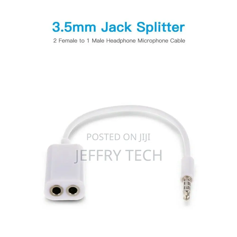 3.5mm Jack Splitter 2 Female to 1 Male Headphone Microphone