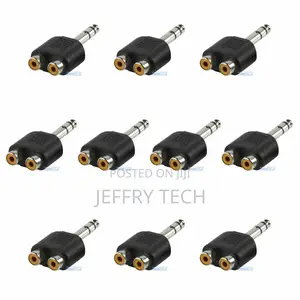 6.35mm STEREO Jack to 2x Twin RCA Phono Female Socket Audio