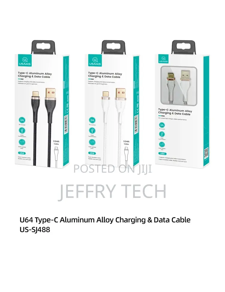 US-SJ488 U64 Type-C Aluminum Alloy Charging Data Cable