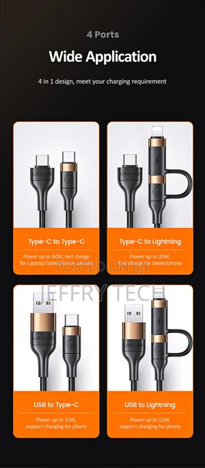 USB + Type-C to Type-C + Lightning PD Fast Charging Data - thumbnail 2