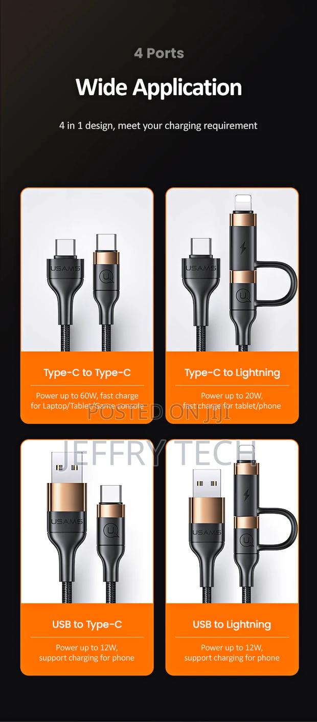 USB + Type-C to Type-C + Lightning PD Fast Charging Data - main view