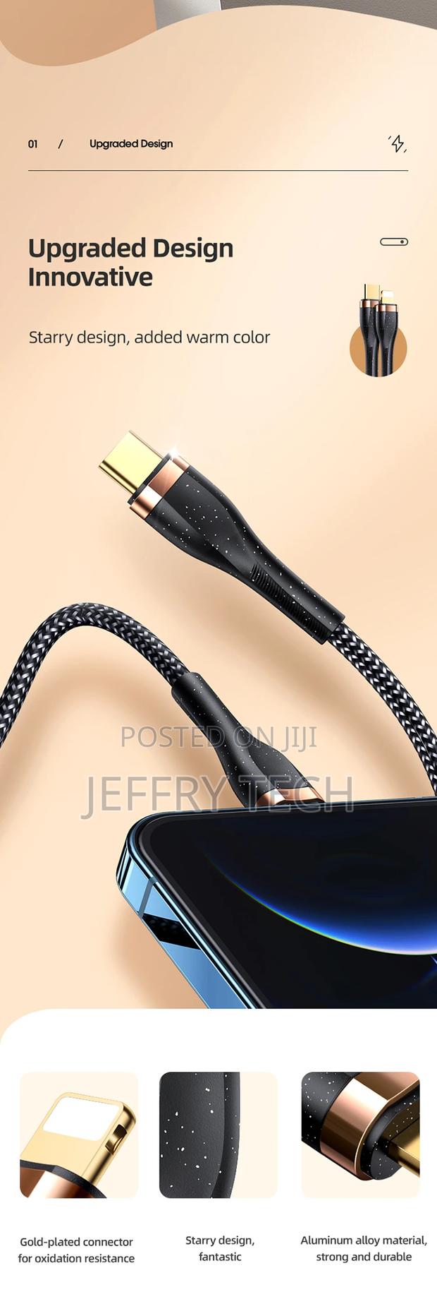 Type-C to Lightning 20W PD Fast Charging Data Cable - thumbnail 3