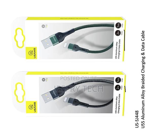 US-SJ448 U55 Lightning Aluminum Alloy Braided Charging Dat