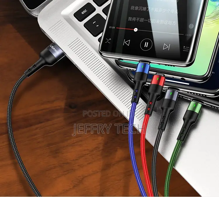U26 4 IN 1 Braided Charging Cable 1.2M US-SJ317 Data Cable