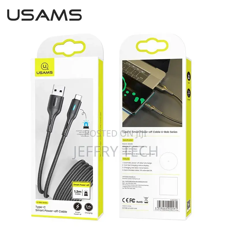 USAMS Fashionable US-SJ460 Type-C USB Smart Power-Off Cable