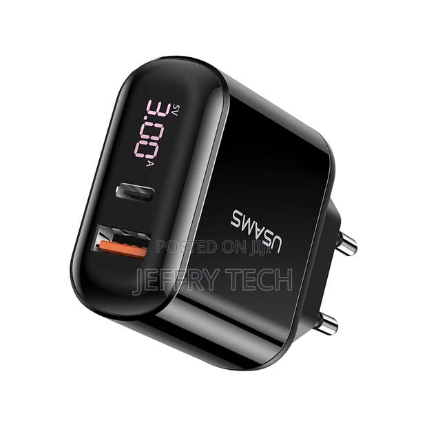 Mobile Phone Chargers 18W QC3.0 PD Digital Display EU Plug F - thumbnail 2