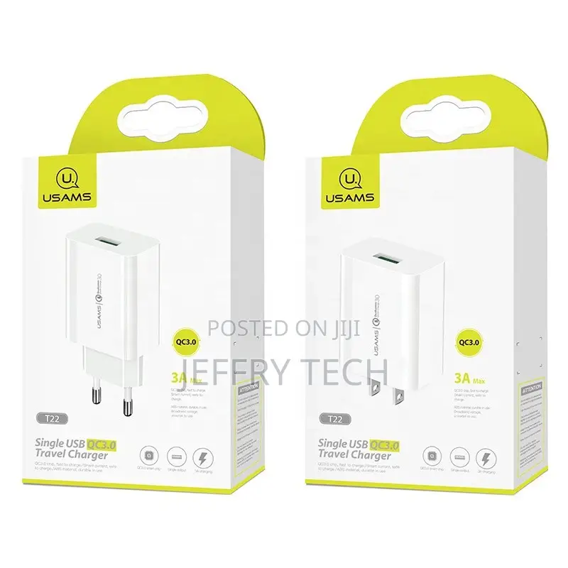 USAMS Hot T22 Single USB QC3.0 Travel Charger Fast Wall Trav