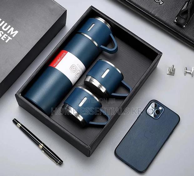 500ml Vacuum Flask With Cups Black, Silver, Grey,Blue, Green