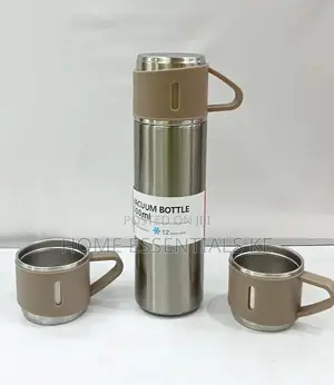 500ml Vacuum Flask With Cups Black, Silver, Grey,Blue, Green