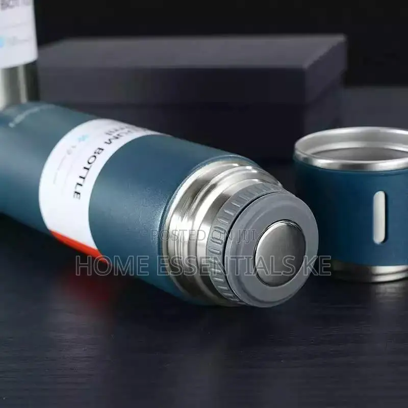 500ml Vacuum Flask With Cups Black, Silver, Grey,Blue, Green