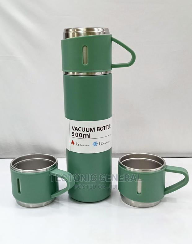 500ml Vacuum Flask With Cups Black, Silver, Grey,Blue, Green - thumbnail 8