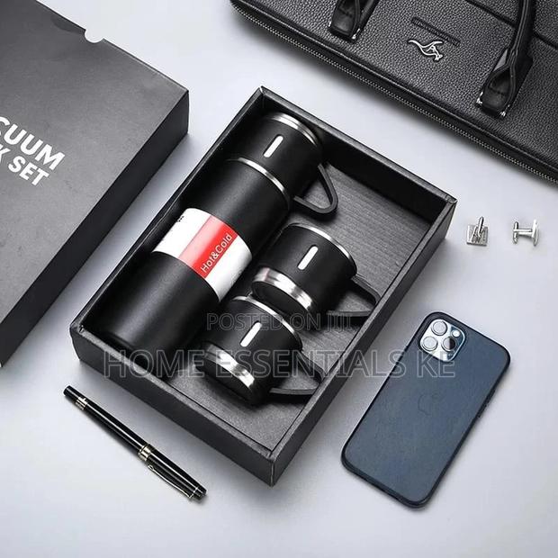 500ml Vacuum Flask With Cups Black, Silver, Grey,Blue, Green - thumbnail 6