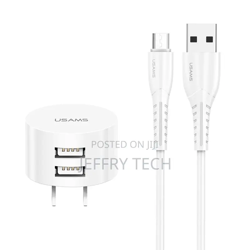 USAMS T20 USB Fast Charging Travel Charger Dual USB 2.1A Por