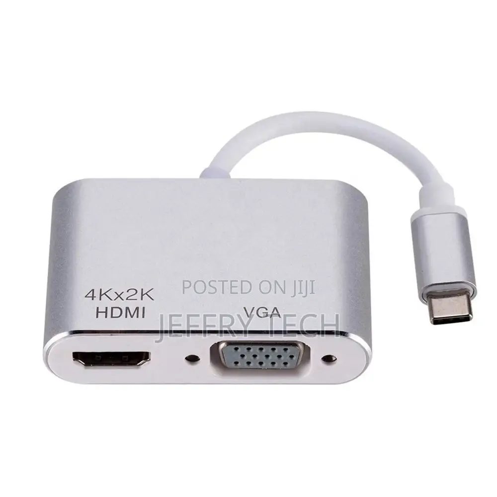 2 in 1 USB C to 4K HDM VGA Adapter for Macbook Pro, Samsung