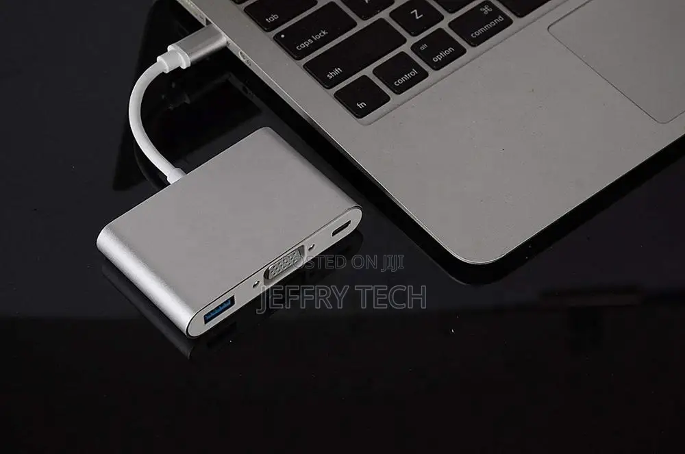 USB 3.1 Type C to VGA Adapter Cable With USB A, USB-C for Ap