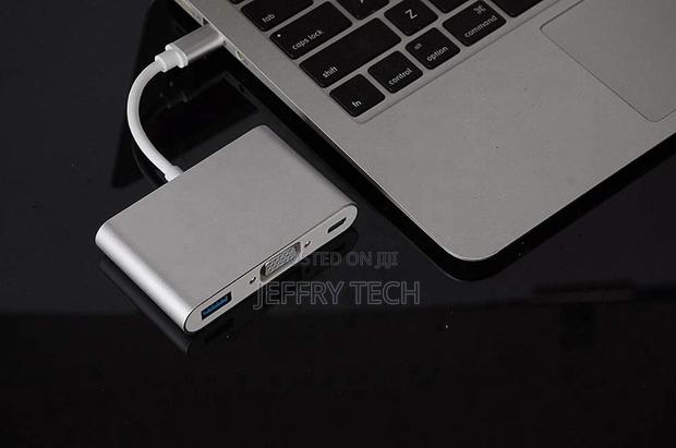 USB 3.1 Type C to VGA Adapter Cable With USB A, USB-C for Ap