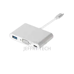 USB 3.1 Type C to VGA Adapter Cable With USB A, USB-C for Ap