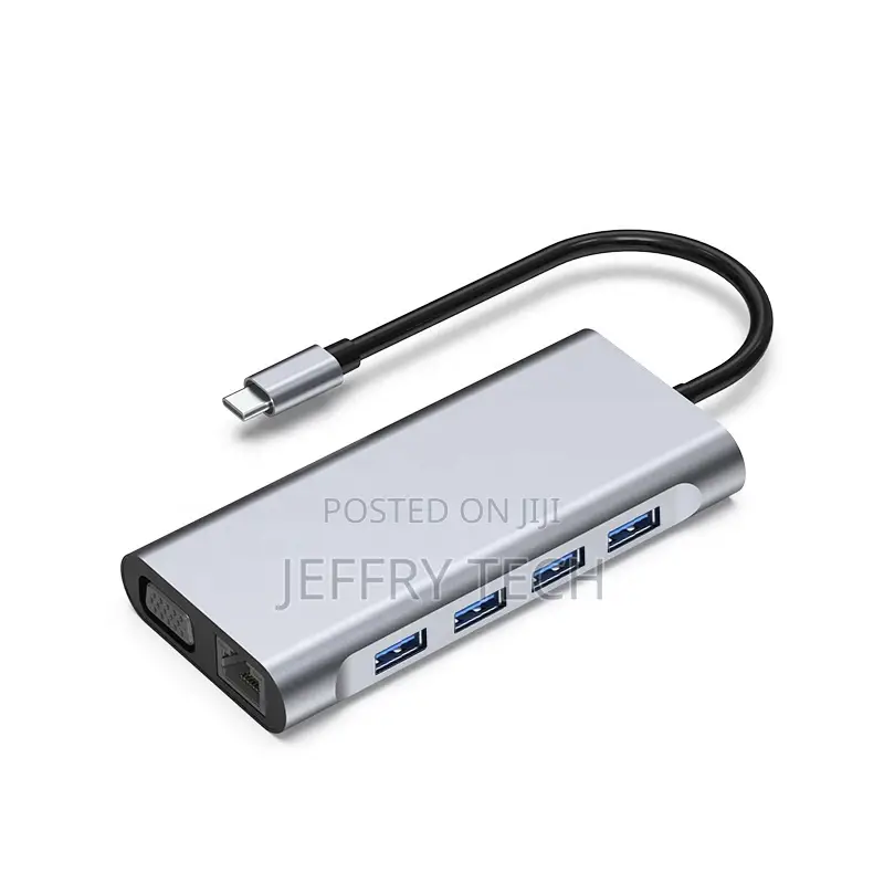 11 in 1 USB C to 4K HDMI VGA Hub With SD Card Reader, Rj45 E