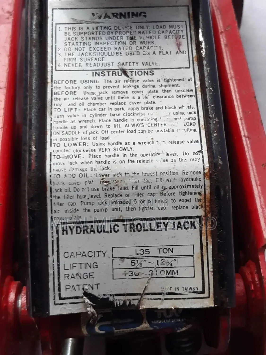 Trolley Jack - 2 to 3 Tons Hydraulic Lifting Garage - Ex-Uk