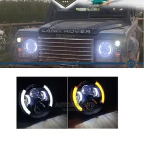 2x Half and Half Led Headlight With Amber: For Defender 110