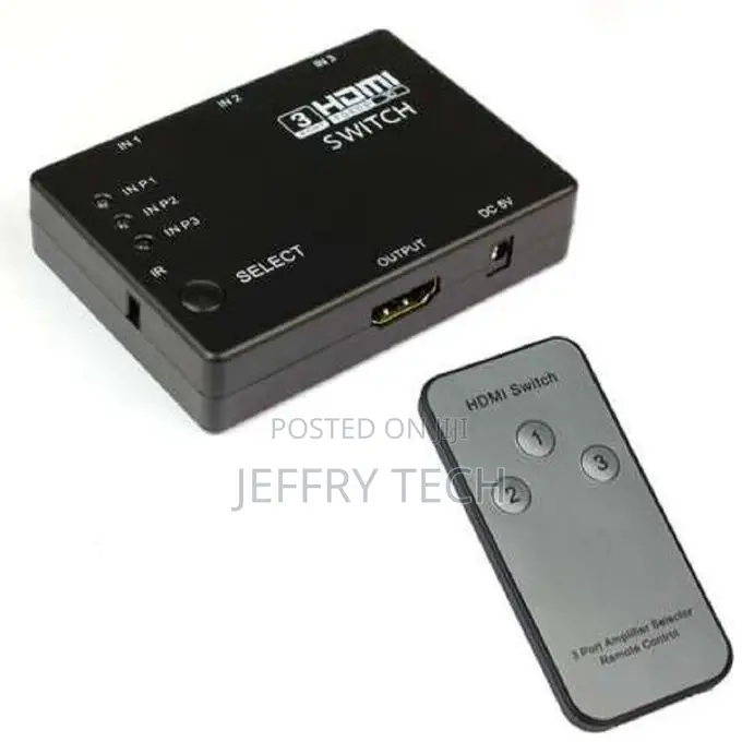 Generic 3 Port HDMI Switch Switcher Hub With Remote Control