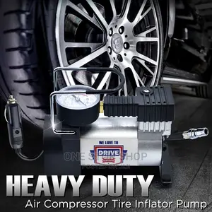 Tire Inflator With Gauge , Puncture Repair Kit and Carrycase