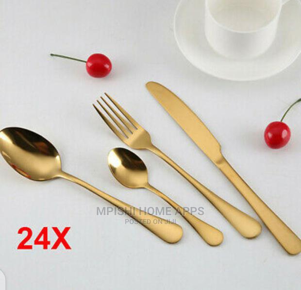 24pcs Golden Cutlery Set - thumbnail 9