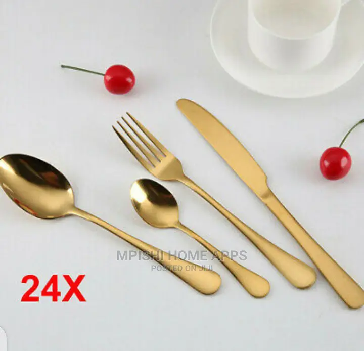 24pcs Golden Cutlery Set