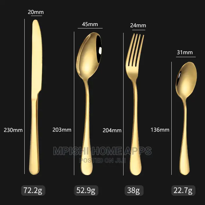 24pcs Golden Cutlery Set