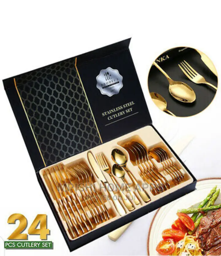 24pcs Golden Cutlery Set